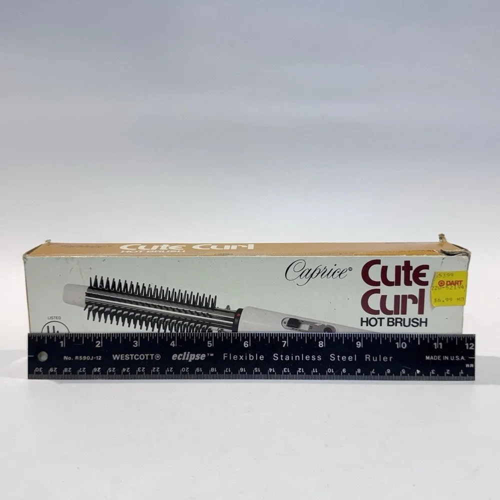 NOS Vintage 70s Caprice Cute Curl Hot Brush Curling Iron 3/4